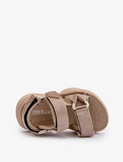 Detské sandále so zapínaním na suchý zips, béžové Orretta