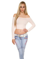 Sexy KouCla long sleeve Crop Top with sexy back