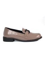 Pohodlné hnedé dámske mokasíny na širokom podpätku Pohodlné hnedé dámske mokasíny na širokom podpätku