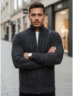 Pánský rozepínací svetr tmavě šedý FashionStreet WX2252z