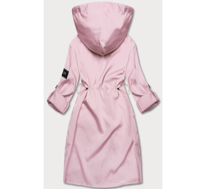 Tenký dámský přehoz přes oblečení ve špinavě růžové barvě s kapucí model 18013358 - S'WEST