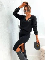 Černý dámský úpletový komplet se sukní model 20524285 - Moon