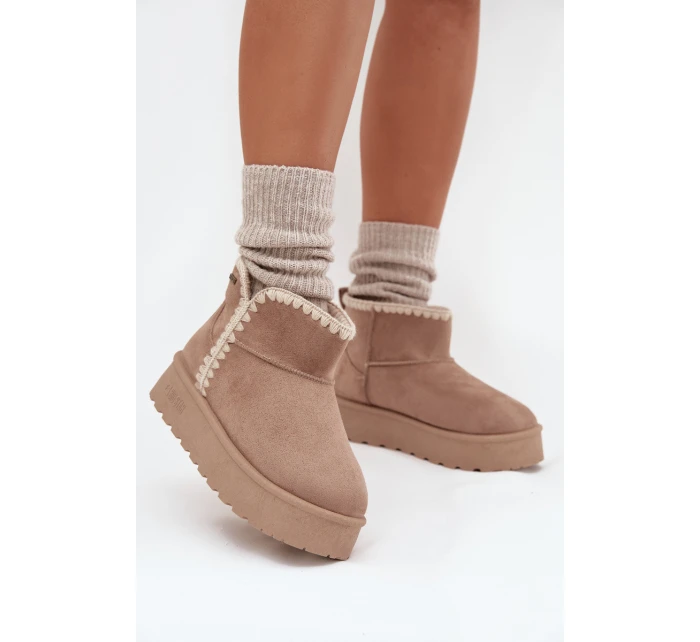 Dámské Sněhule Na Platformě S Big Star Béžové model 21705869 - Big Star Shoes Dámské Sněhule Na Platformě S Big Star Béžové model 21705869 - Big Star Shoes