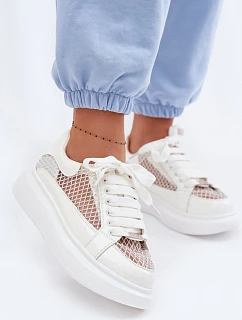 Kožené Dámské Tenisky S Dekorací GOE TT2N4010 Bílé