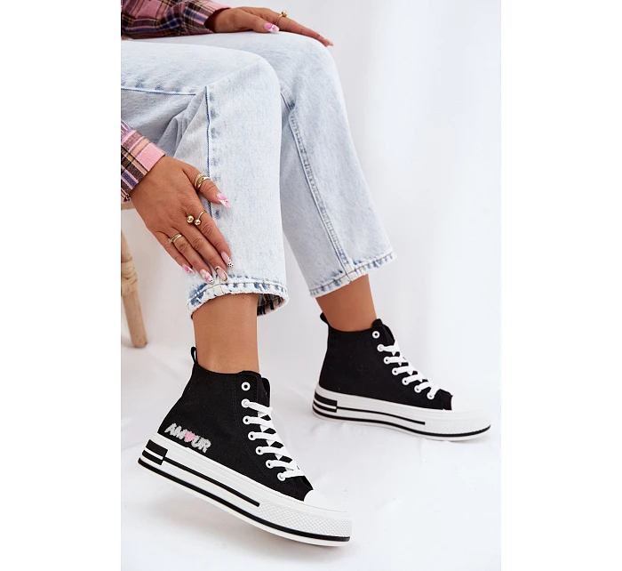 Dámské vysoké tenisky na platformě Černé model 22107450 - Boto