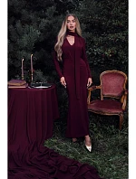 M891 Šaty s opaskom a šerpou - bordové