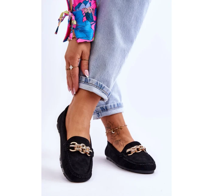 Dámské semišové mokasíny Černá Sorento