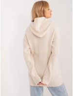 Svetlý béžový klokaní sveter s manžetami