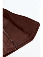 Dámské semišové kozačky na nízkém podpatku model 21848558 – hnědé - Kesi