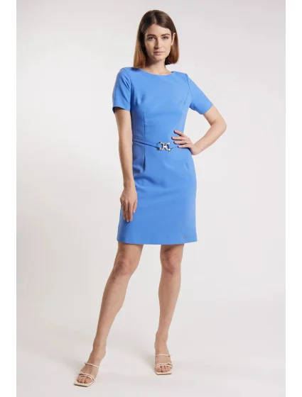 Dámske šaty s opaskom DRE0270-M12 chrpová - Monnar