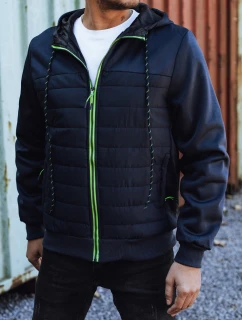 Pánská přechodná prošívaná bunda s kapucí tmavě modrá model 21980994 - Dstreet