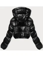 Čierna krátka páperová bunda (d2-3831-1)