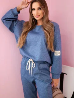 Súprava tepláky + nohavice z maslovej tkaniny denim