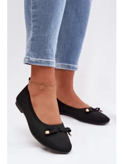 Černé balerínky s mašlí Amelivra