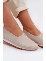 Kožené dámské polobotky S.Barski LR61-7051 Béžové