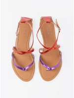 Pohodlné fialové sandále pre ženy bez podpätku Pohodlné fialové sandále pre ženy bez podpätku