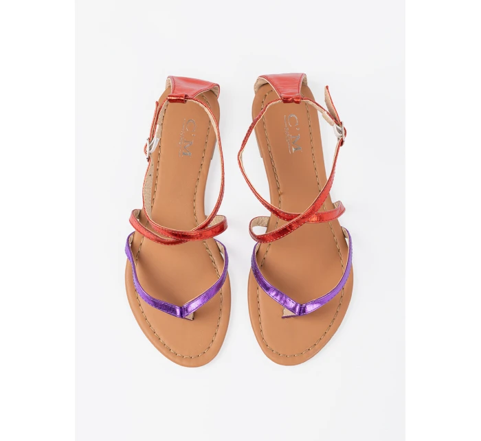 Pohodlné fialové sandále pre ženy bez podpätku Pohodlné fialové sandále pre ženy bez podpätku