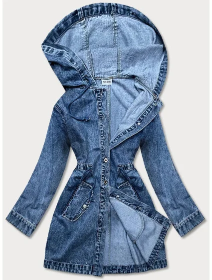 Svetlo modrý džínsový prehoz cez oblečenie s kapucňou (POP5953-K)