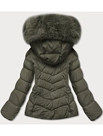 Dámska krátka zimná bunda khaki (TY043-29) Dámska krátka zimná bunda khaki (TY043-29)
