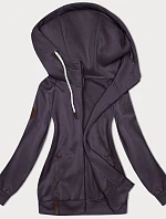 Dámska hladká mikina bez gombíkov tmavo fialová (2311)