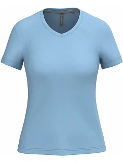 Kariban K 381 Dámske tričko s výstrihom do V 20.K381 sky blue