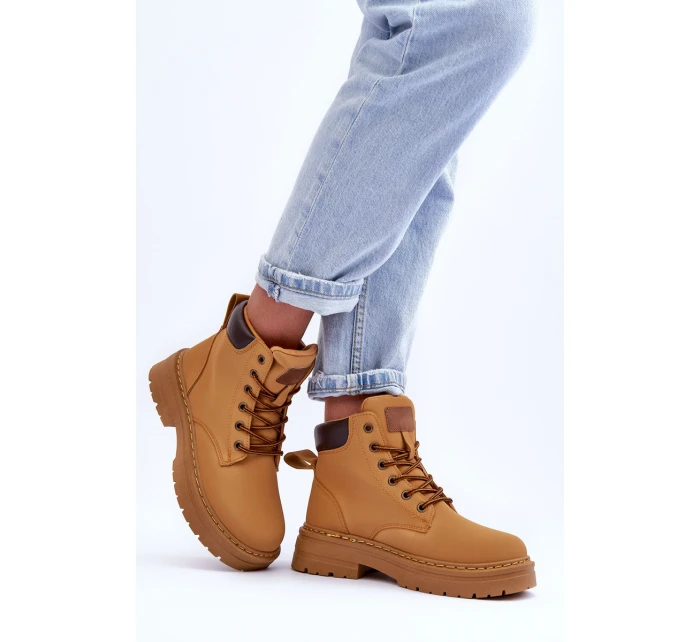 Damskie Trapery Botki Ocieplane Brązowe Corbin