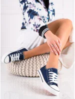 Komfortní dámské tenisky modré bez podpatku Komfortní dámské tenisky modré bez podpatku