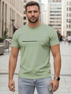 Tshirt męski bawełniany z napisem zielony model 22305467 - FashionStreet