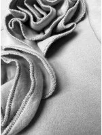 Sivá pletená mikina s ružami (16023)