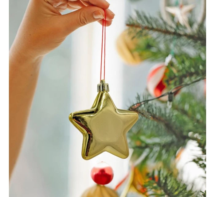 DEKORATÍVNE PLASTOVÉ OZDOBY BEZPEČNÉ 40KS ZLATÁ SĽUDA