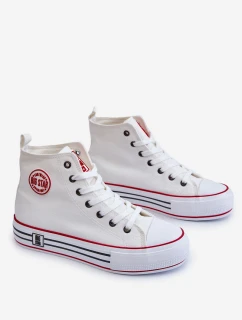 Dámské vysoké textilní tenisky na platformě Big Star model 21608464 Bílá - Big Star Shoes