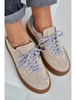 Zazoo N1068S4 Damskie Zamszowe Sneakersy Na Platformie Beżowe