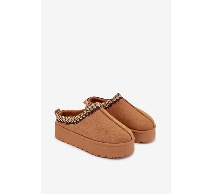 Dětské juniorská sněhule s výšivkou na platformě Camel Jolisse