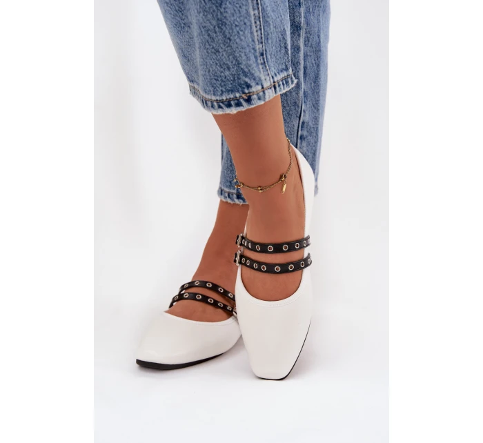 Dámske baleríny s remienkami Deliora - biele Dámske baleríny s remienkami Deliora - biele