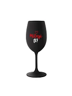 I LOVE YOU! (HEART) - čierny pohár na víno 350 ml
