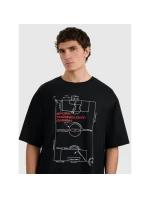 Pánske tričko oversize s potlačou 4F 4FRAW25TTSHM3257-20S Pánske tričko oversize s potlačou 4F 4FRAW25TTSHM3257-20S