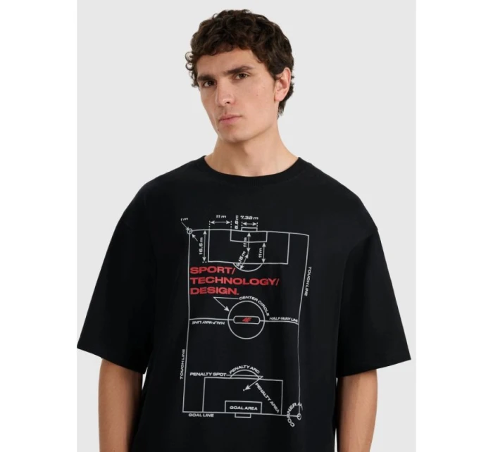 Pánske tričko oversize s potlačou 4F 4FRAW25TTSHM3257-20S Pánske tričko oversize s potlačou 4F 4FRAW25TTSHM3257-20S