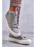 Dámské Tenisky Big Star Vysoké Zateplené Šedé model 21595899 - Big Star Shoes Dámské Tenisky Big Star Vysoké Zateplené Šedé model 21595899 - Big Star Shoes