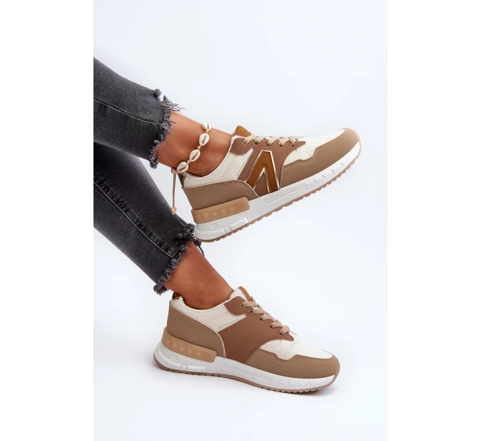 Sneakersy Damskie Z Eko Skóry Brązowe Vinelli Sneakersy Damskie Z Eko Skóry Brązowe Vinelli