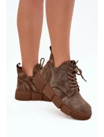 Semišové nízké dámské na platformě Big Star béžové model 21708669 - Big Star Shoes Semišové nízké dámské na platformě Big Star béžové model 21708669 - Big Star Shoes