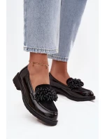 Damskie Mokasyny Lakierowane S.Barski HY52-369B Czarne