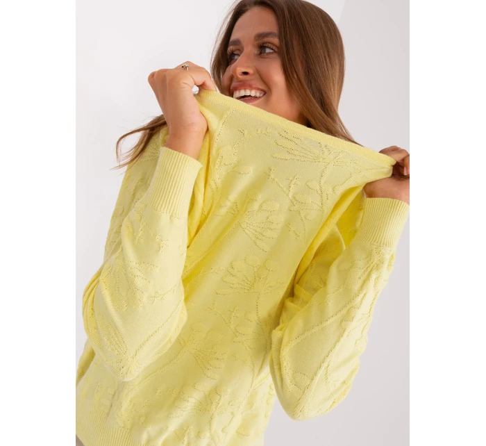 Sweter AT SW model 18895618 jasny żółty - FPrice Sweter AT SW model 18895618 jasny żółty - FPrice