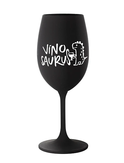 VÍNOSAURUS - čierny pohár na víno 350 ml
