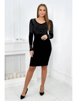 Pletené šaty se vzorem černé  model 20834856 - Kesi