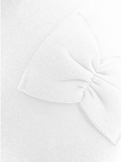 Teplá bílá dámská mikina s mašlemi model 19742942 - MADE IN ITALY