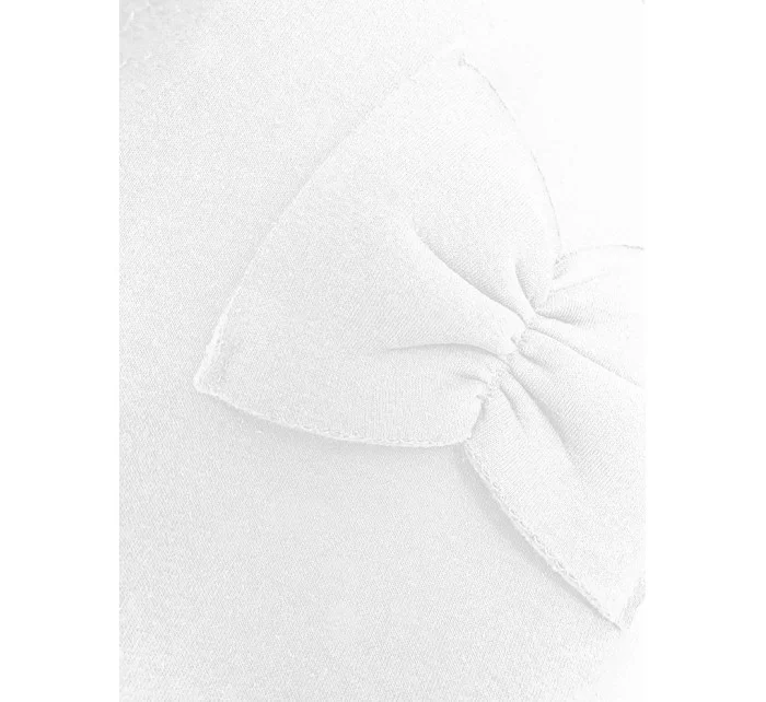 Teplá biela dámska mikina s mašľami (23999)