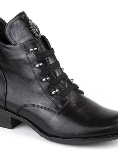 Ploché zateplené boty na podpatku W model 21270849 černá - JEZZI