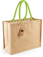 Westford Mill W 407 Jutová nákupná taška „Classic“ 50.0407 prírodná/limetkovozelená