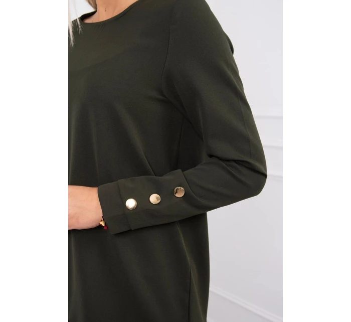 Šaty s khaki volánom