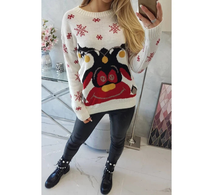 Vánoční svetr se model 18748081 ecru - K-Fashion